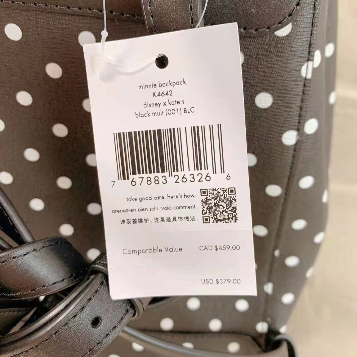 Kate Spade K4642 disney x new york minnie mouse backpack in BLACK MULTI Kate Spade K4642 disney x new york minnie mouse backpack in BLACK MULTI